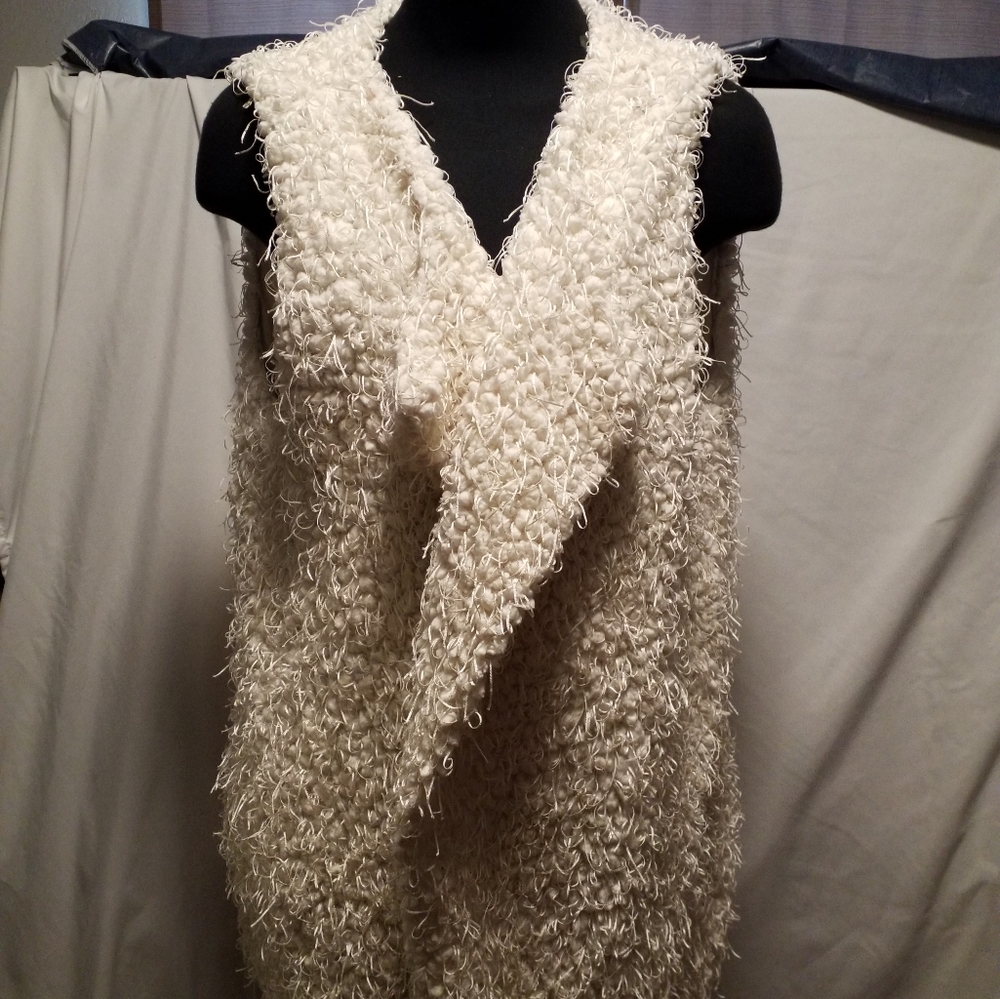 White curly hair vest